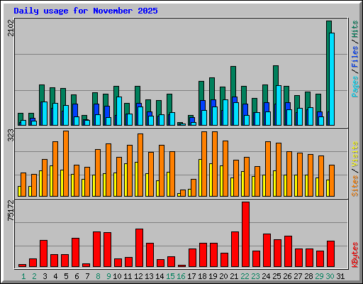 Daily usage for November 2025