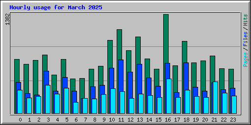 Hourly usage for March 2025